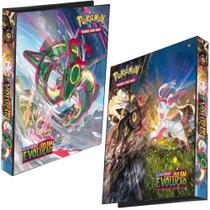 Pasta Fichário Álbum Pokémon Espada e Escudo Céus em Evolução Rayquaza Umbreon Sylveon Capa Dura Pasta Fichário Álbum Pokémon Espada e Escudo Céus em Evolução Rayquaza Umbreon Sylveon Capa Dura