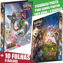 Pasta Fichário Álbum Pokémon Espada Escudo Céus em Evolução rayquaza sylveon Umbreon 10 folha cartas - suika