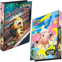 Pasta Fichário Álbum Pokémon Mega Evolução Equilíbrio Perfeito Meowth e Clefable 4 Argolas Capa Dura 074427167233