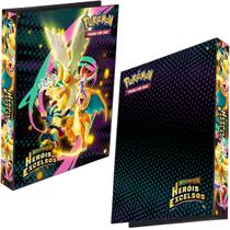 Pasta Fichário Álbum Pokémon Mega Evolução Heróis Excelsos Dragonite Pikachu Lucario Capa Dura 074427168230