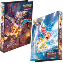 Pasta Fichário Álbum Pokémon Obsidiana em Chamas Dragonite Charizard Capa Dura 074427160708