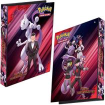 Pasta Fichário Álbum Pokémon Rivais Predestinados Equipe Rocket Capa Dura 4 Argolas 074427160845