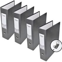 Pasta Fichário AZ Registradora Ofício Largo Cor Grafite Kit 4un Ideal para Escritórios Arquivo Organização de Documentos Pasta Fichário AZ Registradora Ofício Largo Cor Grafite Kit 4un Ideal para Escritórios Arquivo Organização de Documentos