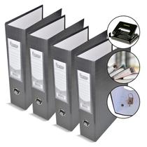 Pasta Fichário AZ Registradora Ofício Largo Cor Grafite Kit 4un + Perfurador de Papel Arquivo Organização de Documentos Pasta Fichário AZ Registradora Ofício Largo Cor Grafite Kit 4un + Perfurador de Papel Arquivo Organização de Documentos