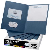 Pasta FILE-EZ, dois bolsos, papel texturizado azul escuro, pacote com 25