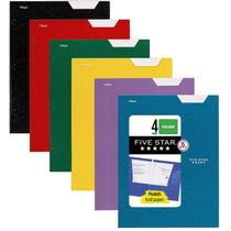 Pasta Five Star, 4 bolsos, pacote com 6, papel, cores variadas Pasta Five Star, 4 bolsos, pacote com 6, papel, cores variadas
