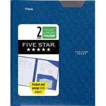 Pasta Five Star Stay-Put de plástico colorido azul 28x21cm