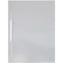 Pasta Grampo Trilho Plástica Ofício Cristal Pacote com 10