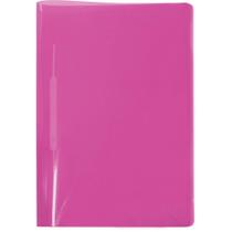 Pasta Grampo Trilho Plástica Ofício Rosa Pacote com 10