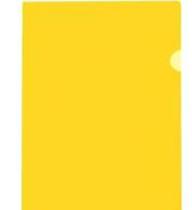 Pasta L plástica amarela com 50 unidades