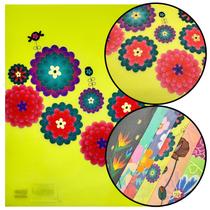 Pasta L Transparente Vertical A4 33x24cm Floral Escritório