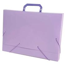 Pasta Maleta Grande para Folhas A4 e Oficio com Alça Cores Pastéis 26x36cm Acp para Transportar, Organizar e Proteger Documentos e Papéis