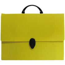 Pasta Maleta Ofício com Alça Novaonda Polibrás - Amarela - Polibras