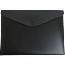 Pasta Malote A4 Preta com Botão - Pacote com 10 Unidades