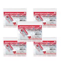 Pasta malote com ziper cristal 238x183mm 05 unidades - dac