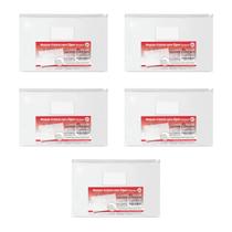 Pasta malote com ziper cristal 352x227mm 05 unidades - dac