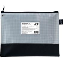 Pasta Malote NYLON com Zíper 22X30CM Preta - Pacote com 5