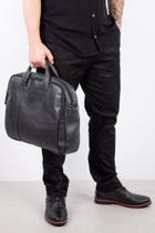 Pasta masculina executiva em couro Roger preta Pasta masculina executiva em couro Roger preta