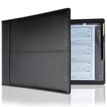 Pasta para Cheques Empresariais MOWPOG com 7 Argolas em Couro PU Pasta para Cheques Empresariais MOWPOG com 7 Argolas em Couro PU