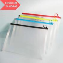 Pasta Plástica A3 Zip Lok Colorida Organização e Proteção com Praticidade