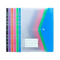 Pasta Plástica A4 Com Fechos Adesivos, 11 Furos Para Fichário De 2, 3 Ou 4 Argolas, Escola E