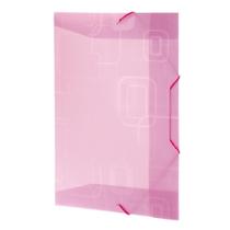 Pasta Plástica com Aba e Elástico Ofício Fina Dello - Rosa Neon