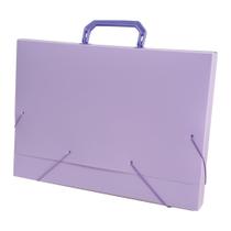 Pasta Plástica Com Alça Ofício 43mm Lilas Pastel ACP