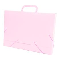 Pasta Plástica Com Alça Ofício 43mm Rosa Pastel ACP