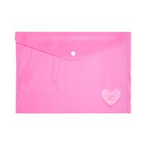 Pasta Plástica Envelope LEOARTE Pink Vibes Coração