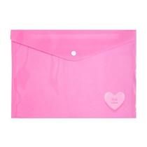 Pasta Plastica Envelope Pink Vibes Coracao Leoarte - LEO & LEO