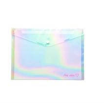 Pasta Plástica Envelope Pink Vibes Holográfica LeoArte
