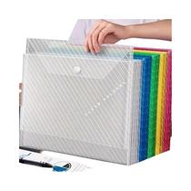 Pasta Plástica Transparente A4 10 Peças Organizador De Documentos Pastas De Material Escolar