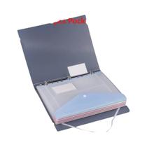 Pasta Plástica Transparente Com 11 Furos Para Folhas Soltas, Com Pasta De 3 Furos E 6 Bolsos Para