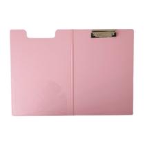 Pasta Prancheta Vertical A4 Rosa Claro Yes com Bolso Interno Apresentação Escolar Trabalho Aula