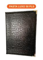 Pasta ,protetor organizadora com 50 envelopes luxo croco
