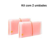 Pasta Sanfonada 12 Divisoes Coloridas - Tamanho: Cheque - Kit com 2 unidades (Laranja/Laranja)