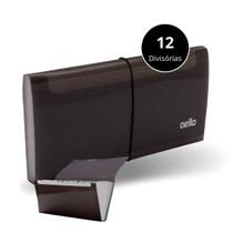 Pasta Sanfonada 12 Divisórias Fumê Pequena c/ Visor e Elástico Dello Ideal p/ Porta Cheques Organizar Documentos Fichas
