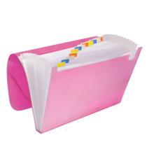 Pasta Sanfonada 12 Divisórias Tamanho A4 Ofício 330x235mm COR:ROSA