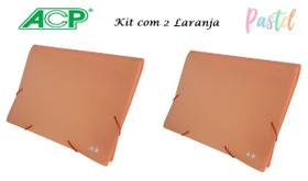 Pasta Sanfonada A4 12 Div. Laranja Pastel 1727 Kit Com 2 ACP Pasta Sanfonada A4 12 Div. Laranja Pastel 1727 Kit Com 2 ACP