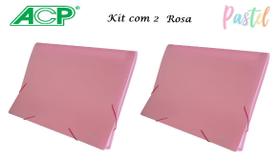 Pasta Sanfonada A4 12 Div. Rosa Pastel 1727 Kit Com 2 ACP