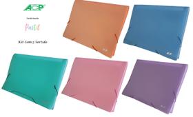 Pasta Sanfonada A4 12 Div. Sortido Pastel 1727 Kit Com 5 ACP