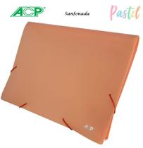 Pasta Sanfonada A4 12 Divisórias Laranja Pastel 1727 ACP