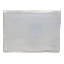 Pasta sanfonada A4 com 12 divisões Cristal - Polibras