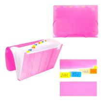 Pasta Sanfonada A4 Com 12 Divisões Rosa Line Dac Pasta Sanfonada A4 Com 12 Divisões Rosa Line Dac