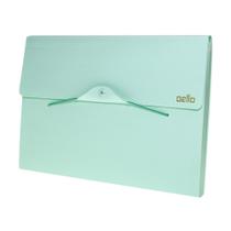 Pasta Sanfonada A4 Linho Serena com 12 Divisões Dello - Verde Pastel Pasta Sanfonada A4 Linho Serena com 12 Divisões Dello - Verde Pastel