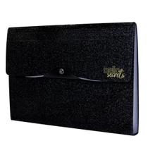 Pasta Sanfonada A4 Secrets Preta C/ 12 Divisorias Pasta Sanfonada A4 Secrets Preta C/ 12 Divisorias