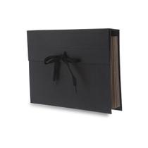 Pasta Sanfonada Papel Percalux Oficio 12 Divisórias Delloclassic Preta