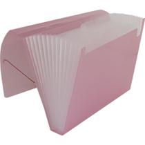 Pasta Sanfonada Plastica A4 12 Divisoes Rosa (7898504393895)