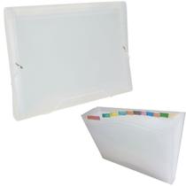 Pasta Sanfonada Plastica A4 12 Divisorias Cristal ACP