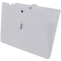 Pasta Sanfonada Plástica A4 5 Divisoes Cristal - Polibras